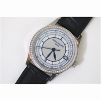 Calatrava 5296 Diamond Bezel Blue Dial Leather 324SC