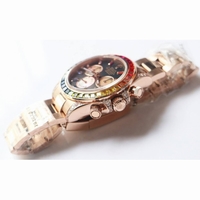 Daytona 116595RBOW Rainbow Crystal Black Dial RG Bracelet A4130 BP