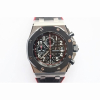 Royal Oak Offshore 2018 SIHH 1:1 Best Edition "Dark Knight" Black/Red Rubber Strap A3126 w/ Cyclops JF 