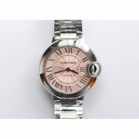 Ballon Bleu 33mm SS 1:1 Best Edition Pink & White Textured Dial on SS Bracelet Cal.076 AF 