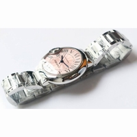 Ballon Bleu 33mm SS 1:1 Best Edition Pink & White Textured Dial on SS Bracelet Cal.076 AF 