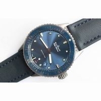 Fifty Fathoms Bathyscaphe Ceramic  1:1 Best Edition Blue Dial Blue Sail-Canvas Strap A1315 ZF 
