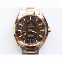 Aqua Terra 150M GMT SS/RG 1:1 Best Edition Brown Textured Dial TT Bracelet A8605 Super Clone  VSF