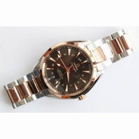 Aqua Terra 150M GMT SS/RG 1:1 Best Edition Brown Textured Dial TT Bracelet A8605 Super Clone  VSF
