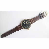 Big Pilot IW501005 Real Bronze 1:1 Best Edition Black Dial Leather Strap A52000  ZF