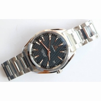 Aqua Terra 150M SS 1:1 Best Edition Blue Wave Textured Dial RG Hand SS Bracelet A8500 Super Clone VSF 