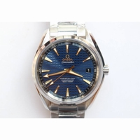 Aqua Terra 150M SS 1:1 Best Edition Blue Wave Textured Dial YG Hand SS Bracelet A8500 Super Clone VSF