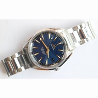 Aqua Terra 150M SS 1:1 Best Edition Blue Wave Textured Dial YG Hand SS Bracelet A8500 Super Clone VSF