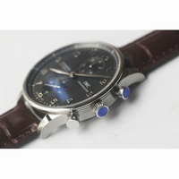 IWC Portuguese Chrono IW371431 Grey Dial Silver Marker Leather ZF A79350 V2