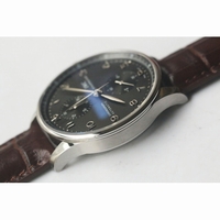IWC Portuguese Chrono IW371431 Grey Dial Silver Marker Leather ZF A79350 V2