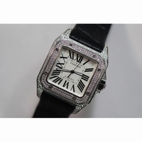 Santos 100 Men Diam SS/LE White