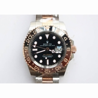 GMT-Master II 126711CHNR Real Black/Brown Ceramic Bezel 904L/RG Best Edition Black Dial 904L Bracelet A2836 GMF