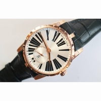 Excalibur 42mm Dbex0536 RG 1:1 Best Edition Silver&Black Dial Black Leather Strap A830 RDF