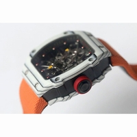 RM027-02 Rafael Nadal White Forge Carbon Bezel Skeleton Dial Orange Nylon Strap MIYOTA 6T51