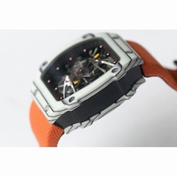 RM027-02 Rafael Nadal White Forge Carbon Bezel Skeleton Dial Orange Nylon Strap MIYOTA 6T51