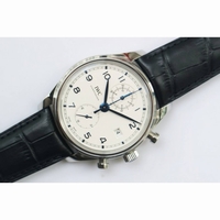 Portuguese Chrono Classic 42 IW390406 1:1 Best Edition White dial blue markers Black Leather Strap A7750 ZF 