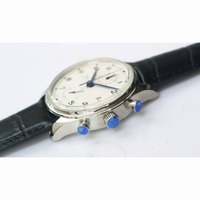Portuguese Chrono Classic 42 IW390406 1:1 Best Edition White dial blue markers Black Leather Strap A7750 ZF 