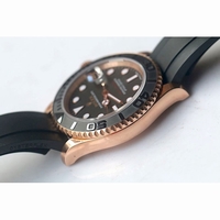 Rolex 2015 YachtMaster RG Ceramic Bezel Black Rubber BP SA3135