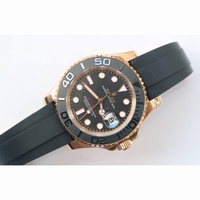 Yacht-Master 116655 RG 1:1 Best Edition Black Ceramic Bezel 904L Oysterflex Rubber Strap A2824 ARF 