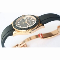 Yacht-Master 116655 RG 1:1 Best Edition Black Ceramic Bezel 904L Oysterflex Rubber Strap A2824 ARF 