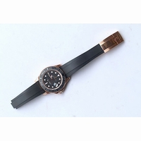 Rolex 2015 YachtMaster RG Ceramic Bezel Black Rubber BP SA3135