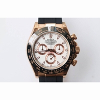 Daytona 116515 RG V2 1:1 Best Edition White Dial Black Rubber Strap A4130 Super Clone ARF