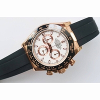 Daytona 116515 RG V2 1:1 Best Edition White Dial Black Rubber Strap A4130 Super Clone ARF