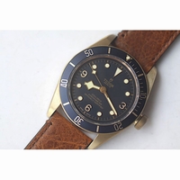 Heritage Black Bay Bronze Blue Dial Brown Leather XF A2824 Free Nato Strap