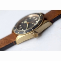 Heritage Black Bay Bronze Blue Dial Brown Leather XF A2824 Free Nato Strap