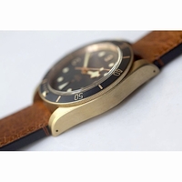 Heritage Black Bay Bronze Blue Dial Brown Leather XF A2824 Free Nato Strap
