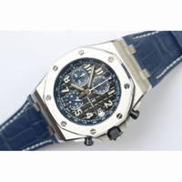 Royal Oak Offshore 2018 SIHH 1:1 Best Edition Black/Blue Dial Blue Leather Strap A3126 w/ Cyclops JF 