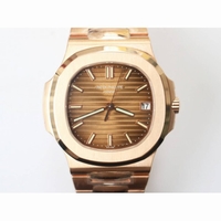 Nautilus Jumbo 5711 RG 1:1 Best Edition Brown Textured Dial RG Bracelet A324 Clone  PF 
