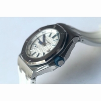 2017 Royal Oak Offshore Diver 15710 White & Green Dial XS Rubber Strap JF A3120 Free Rubber Strap