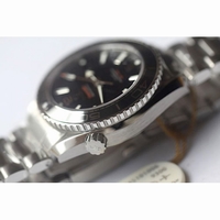 Omega Seamaster 600M Black Ceramic Bezel Silver Number Black Dial Leather OMF A8900