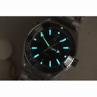 Omega Seamaster 600M Black Ceramic Bezel Silver Number Black Dial Leather OMF A8900