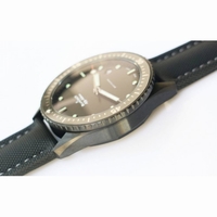 Fifty Fathoms Bathyscaphe DLC ZF 11 Best Edition Black Dial on Black Sail-Canvas Strap A1315