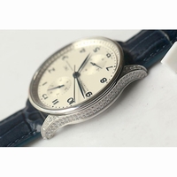 IWC Portuguese Chrono IW371446 Diamond Silver Dial Blue Marker Blue Leather ZF IWC79350 V3