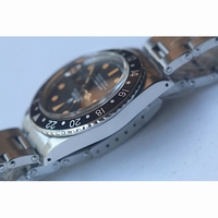 Rolex GMT Master 1675 Vintage Black Bezel Orange Dot Black Dial Bracelet