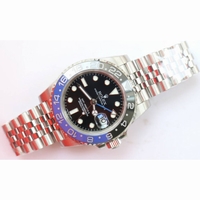 GMT-Master II 126710 BLRO Black/Blue Ceramic Bezel SS Black Dial SS Jubilee Bracelet A2836 