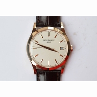 Calatrava 5296R RG 1:1 Best Edition Ivory Dial On Brown Leather Strap 324CS Free box ZF