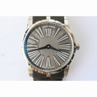 Excalibur 42mm Dbex0050 SS 1:1 Best Edition Gray Dial Gray Leather Strap A830 Micro Rotor  RDF