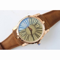 Excalibur 42mm Dbex0050 RG 1:1 Best Edition Brown Dial Brown Leather Strap A830 Micro Rotor RDF