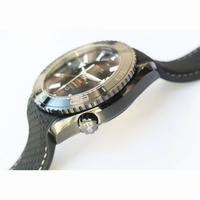 BR 03-92 SS Black Dial Red Second Hand Rubber MIYOTA 9015