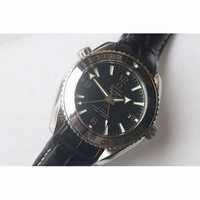Omega Seamaster GMT 600M Black/Silver Ceramic Bezel Silver Number Black Dial Leather BP A8906