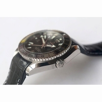 Omega Seamaster GMT 600M Black/Silver Ceramic Bezel Silver Number Black Dial Leather BP A8906