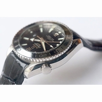 Omega Seamaster GMT 600M Black/Silver Ceramic Bezel Silver Number Black Dial Leather BP A8906