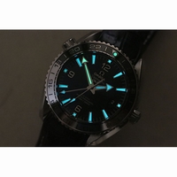 Omega Seamaster GMT 600M Black/Silver Ceramic Bezel Silver Number Black Dial Leather BP A8906