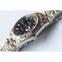 Rolex Day-Date Oyster Fluted Stick Markers Black Dial Bracelet BP A2813