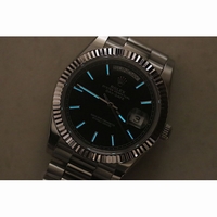 Rolex Day-Date Oyster Fluted Stick Markers Black Dial Bracelet BP A2813