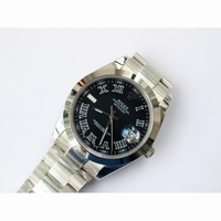 Rolex DateJust II 41mm Pres Smooth Bezel Roman Makers Black&Grey Dial Oyster Bracelet